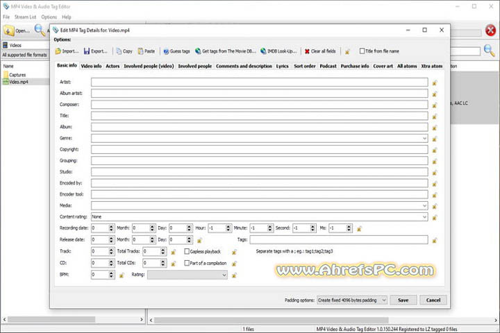 3delite MP4 Video & Audio Tag Editor v1.0.284.484 (x64 bit) Software Download Free 
