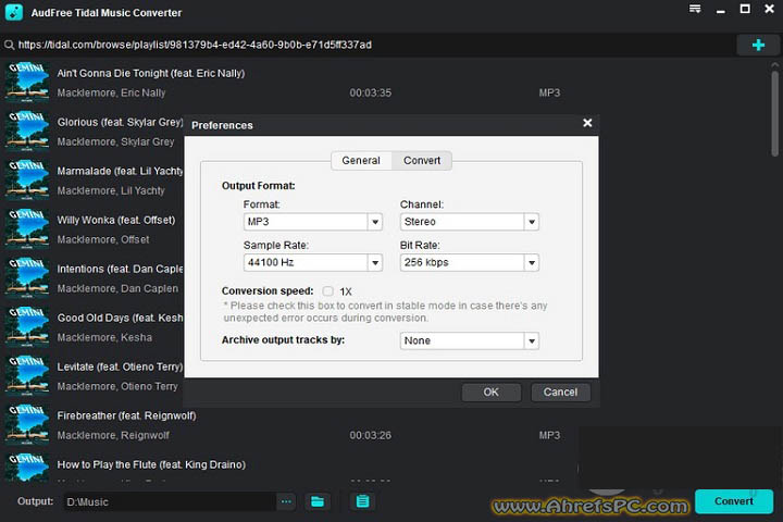 AudFree Tidal Music Converter 2025 v2.17.0.168 Latest Software For PC 