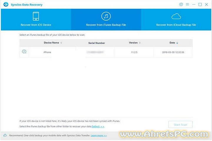 Anvsoft SynciOS Data Recovery v3.4.1 [Latest Software] For Window 